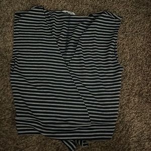 stripped tank with tie in back